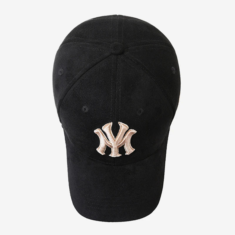 Modische Baseballkappe mit gestickten Buchstaben für Männer und Frauen, verstellbarer Unisex-Paar-passender Sonnenhut, trendige lässige Duck Bill Cap