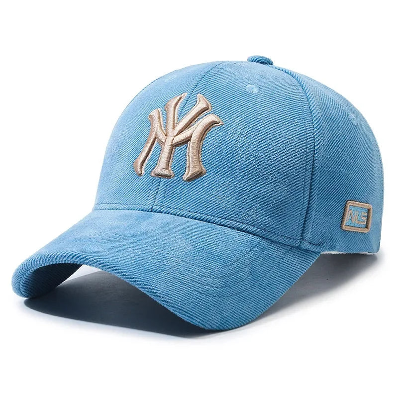 Modische Baseballkappe mit gestickten Buchstaben für Männer und Frauen, verstellbarer Unisex-Paar-passender Sonnenhut, trendige lässige Duck Bill Cap
