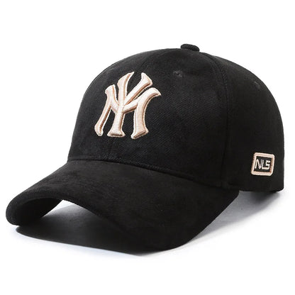 Modische Baseballkappe mit gestickten Buchstaben für Männer und Frauen, verstellbarer Unisex-Paar-passender Sonnenhut, trendige lässige Duck Bill Cap