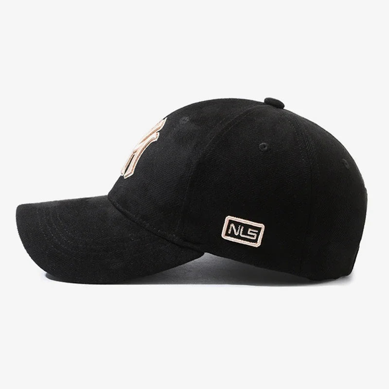 Modische Baseballkappe mit gestickten Buchstaben für Männer und Frauen, verstellbarer Unisex-Paar-passender Sonnenhut, trendige lässige Duck Bill Cap
